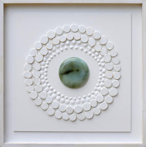 Dipinto Astratto con Cornice in <span class=keywords><strong>Legno</strong></span> Massello, <span class=keywords><strong>Murale</strong></span> 3D, Intaglio in <span class=keywords><strong>Legno</strong></span>, Dipinto Decorativo, Arte Moderna da Parete con Pietra di Giada all'Interno - Product Image 2