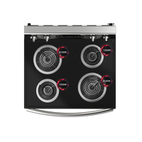 Cuisinière électrique en acier inoxydable avec four de 5 pieds cubes, 4 brûleurs, plaque de cuisson à serpentin, modèle autoportant pour cuisine domestique
