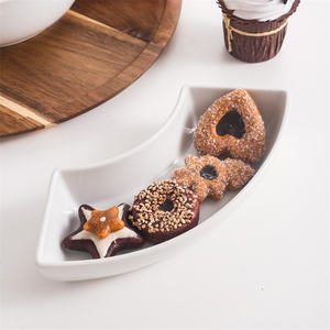 Vajilla de cerámica nórdica para restaurante, bandeja de porcelana con bandeja de bambú para servir platos, buffet, buena calidad - Product Image 3