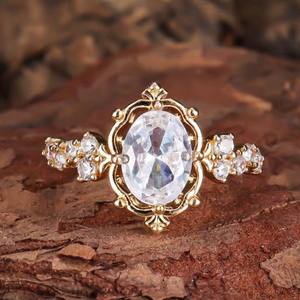 ジュエリーファッションカラフル宝石誕生石Claddaghリング高級ブリリアントマリッジクラウン結婚式女性用 - Product Image 2