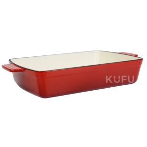 Ensemble de 7 ustensiles de cuisson en fonte émaillée OEM d'usine : Cocotte, faitout, poêle, casserole, grill, wok et plat à rôtir - Product Image 4