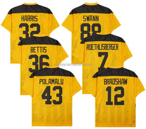 Meilleure qualité #12 Terry Bradshaw #43 Troy Polamalu #36 Jerome Bettis #86 Hines Ward Gold 1994 Throwback Maillot de football américain - Product Image 1