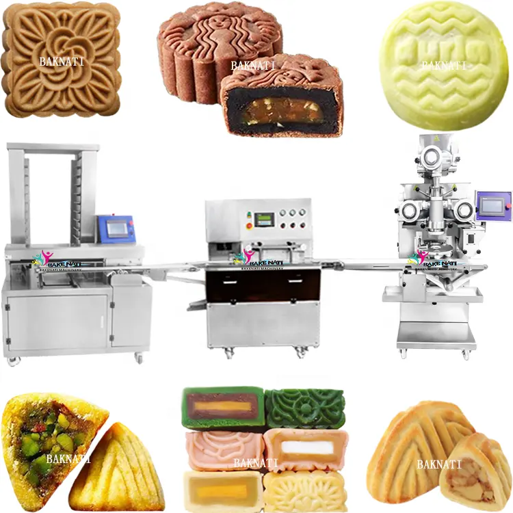 BNT-208A maamoul mooncake making machine automatic encrusting and forming machine mooncake production line machine for factory