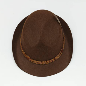 Sombrero de Copa Gris Marrón Estilo Jazz para Festivales, Unisex, Tejido, con Copa Cóncava - Product Image 4