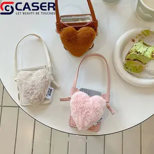 Fashion Creativity Girl Handbag Fur Love Phone Case Best Nice Day Portable Card Bag Cell Phone Shell For Samsung Zflip 3/4/5