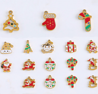 Pendentifs en acier inoxydable, breloques de la série Noël, breloques à effet goutte d'huile, accessoires, breloques festives de Noël, breloques mignonnes