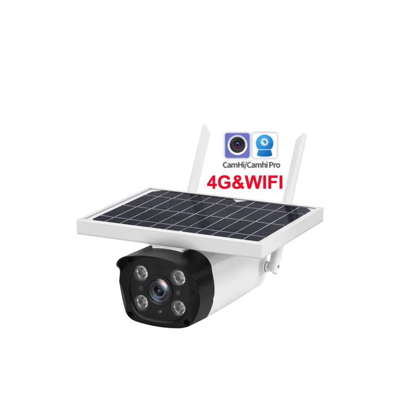 HD 1080P 5MP 8MP outdoor security camera network waterproof 4G 5G SIM CARD camhi APP WIFI wireless solar powered IP camera