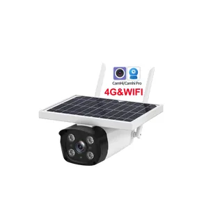 高清1080P 5MP 8MP户外安全摄像机网络防水4G 5G sim卡camhi应用WIFI无线太阳能IP摄像机