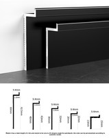 Profilé de plinthe en aluminium encastré de luxe, moulure de plinthe dissimulée à joint invisible pour mur intérieur moderne