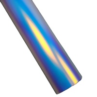 2024 diskon besar-besaran lapisan vinil krom Matte Film holografik pembungkus cermin pelangi Premium 1.35*18