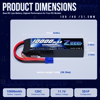 Zeee 3S Lipo Batterie 10000mAh 11.1V 120C EC5 Connecteur Boîtier Souple RC Batterie pour RC Voiture Camion Réservoir Racing Hobby Modèles