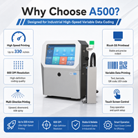 Impresora de Inyección de Tinta UV OMA A500 Ricoh G5 54mm 330m/min, Máquina de Codificación de Datos Variables de Alta Velocidad, Codificador de Inyección de Tinta Industrial en Línea