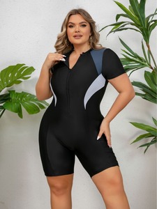 Traje de Baño Enterizo con Cremallera de Talla Grande para Mujer 2026 - Traje de Surf de Manga Larga - Traje de Baño Tipo Jelly de Parte Superior Plana para Snorkel - Product Image 2