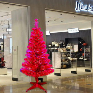 Arbre de Noël artificiel en fibre optique rouge G&L de 3,5 pieds, lumières LED changeantes de couleur, respectueux de l'environnement, utilisation en intérieur, adaptateur USB basse tension - Product Image 6