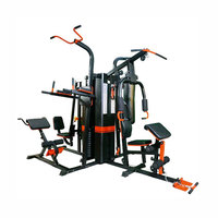 YIHONG Station d'entraînement multifonctionnelle 5 postes pour musculation, équipement de fitness, machine Smith 335KG pour salle de sport à domicile