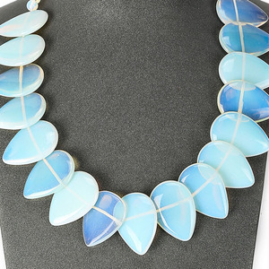 Collana con Gemma a Goccia Collana in Pietra Naturale con Perline per Donna 30x22x5mm 809019 - Product Image 5