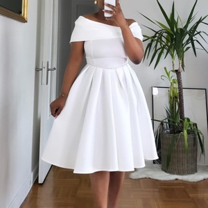 Vestido de Fiesta Plisado Maxi de Verano para Mujer D622, con Hombros Descubiertos, Sexy, de Cintura Alta, Corte A, Efecto Ilusión, para Oficina y Eventos Formales - Product Image 1