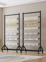 Présentoir mobile pour échantillons de tissus textiles, présentoir pour textiles de maison, nappes, films plastiques, support d'affichage pour salons professionnels, rouleau de bannière suspendue
