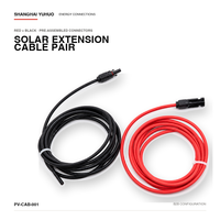 Kabel Ekstensi Surya 4mm² 5m Merah Hitam Sepasang 1500V DC dengan Konektor PV IP67