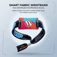 Bracelets en tissu RFID de luxe, bracelets intelligents tissés doux et élégants, bracelet NFC 13,56 MHz NTAG213 pour hôtel et complexe hôtelier
