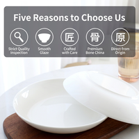 Service de vaisselle en porcelaine fine personnalisé, assiettes à dîner blanches minimalistes rondes pour hôtel, restaurant, maison