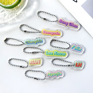 <b>Anime</b> Spot Stray Kids Le-Star New Special Name Bar <b>Keychain</b> Pendant Accessories Star Surrounding Plastic UV Printing Promotion - Product Image 4