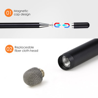 Stylet capacitif multifonction JB02 en alliage d'aluminium, rechargeable, pour écriture silencieuse sur écran tactile, vente en gros, personnalisable, 8-10
