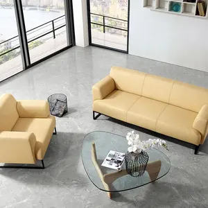 Yushi Office Furniture PU Leather Two Seater Sectional Executive Office Sofa Set