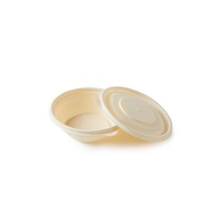 Bol à salade rond jetable en amidon de maïs, écologique, compatible micro-ondes, 9 pouces, récipient alimentaire - Product Image 2