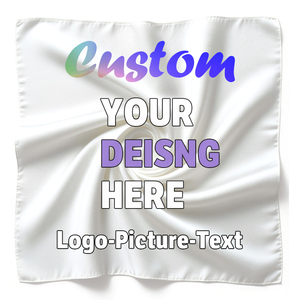 Écharpe personnalisée effet soie, impression numérique, votre propre logo et motif, grand châle carré, couvre-chef pour femme, articles en gros - Product Image 1