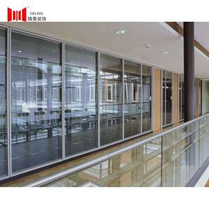 Vidrio Templado doble, material de perfil de aluminio para interior, desmontable, pared de partición fija con persiana, gran oferta, 2020 - Product Image 5