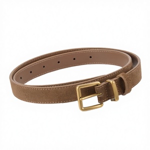 Classic Luxury Gold Pin Buckle Retro Cow Hide Suede Leather Alloy Iron Casual <b>Belt</b> for Women Pants Jeans - Product Image 2