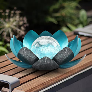Lámpara Solar de Loto con Logotipo Personalizado al por Mayor, Lámpara de Metal Duradera con Forma de Flor, Adorno de Jardín Impermeable para Exteriores, Directo de Fábrica - Product Image 2