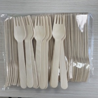 Fourchettes jetables en bois écologiques biodégradables compostables pour fêtes, 160 mm, bois de bouleau de qualité A, Luckyvanpin RX-WF160