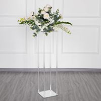 Centre de table de mariage en feuille acrylique, vases carrés géométriques en cristal, support de fleurs en acrylique pour décorations de table de mariage
