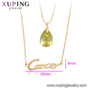 46650 Xuping jóias moda venda quente de alta qualidade elegante 18K ouro personalidade diamante cadeia <span class=keywords><strong>Cancer</strong></span> colar para a mulher - Product Image 3