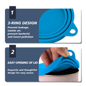 Pet gıda köpekler ve kediler için silikon katlanabilir katlanabilir kapaklar kapakları özelleştirilmiş gıda kutuları - Product Image 5