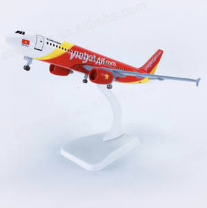 نموذج طائرة إيرباص A320 من سبيكة معدنية مصبوبة بطول 20 سم، طراز الخطوط الجوية الفيتنامية فيت جيت، مقياس 1:300، ماركة HTF، هدية للطيران ولعبة - Product Image 6