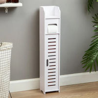 Meuble de rangement étroit pour salle de bain, étanche, 4 niveaux, mobile, organisateur pour espaces étroits de toilettes, étagère autoportante en plastique ABS