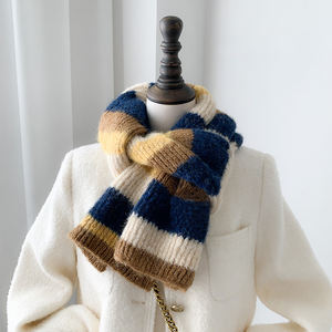 カシミヤニット無地スカーフ大人冬暖かい厚いロングスカーフ - Product Image 6