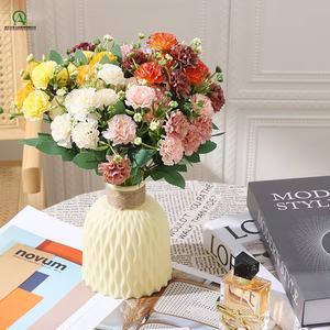 <span class=keywords><strong>Oeillets</strong></span> artificiels Bouquet de fleurs en soie Feuille verte pour la fête à la maison Mariage Tenant des fleurs Festival Cuisine Bureau Décor - Product Image 5