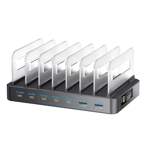 Station de <span class=keywords><strong>charge</strong></span> GAN haute puissance 288W, multiprise USB C PD, chargeur de bureau pour smartphone et tablette - Product Image 1