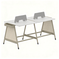 Bureau de travail moderne modulaire pour 2, 4 ou 6 personnes, mobilier de bureau partagé, table pour personnel pour une disposition de bureau flexible
