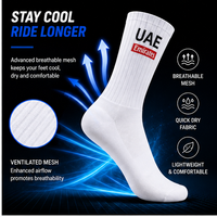 Chaussettes de cyclisme aérodynamiques édition équipe des Émirats arabes unis, chaussettes de vélo de route professionnelles Tour de France, confortables et respirantes