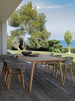 Modernes Komfortables Metall-Aluminium-Legierung Outdoor-Esstisch- und Stuhl-Set für Garten & Außenbereich
