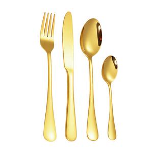 بيع بالجملة سكين شوكة ذهبية وملعقة شوكة سكين 18/0 أواني مسطحة لحفلات الزفاف - Product Image 4