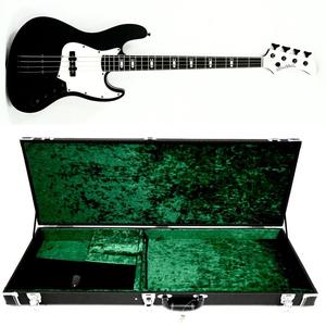 <span class=keywords><strong>Guitare</strong></span> basse électrique <span class=keywords><strong>de</strong></span> style J à 4 cordes, Eastern Music Hardluck Kings, ultra rare, 18 pièces, finition satinée noire mate, avec étui rigide - Product Image 5