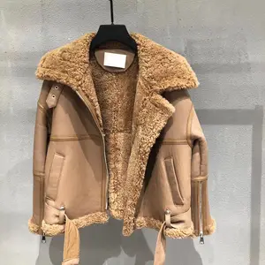 2020冬季羊皮皮衣夹克模型设计师皮革上衣女时尚真皮外套