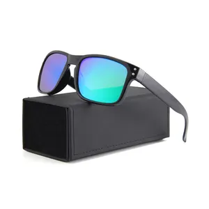 Оптовая продажа, мужские прямоугольные поляризованные солнцезащитные очки с логотипом бренда на заказ