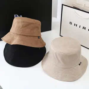 Toptan kova şapka 60cm-Büyük marka süet haki newhattan rpet kova bej şapka 60cm patchwork özel etiket balıkçı şapka